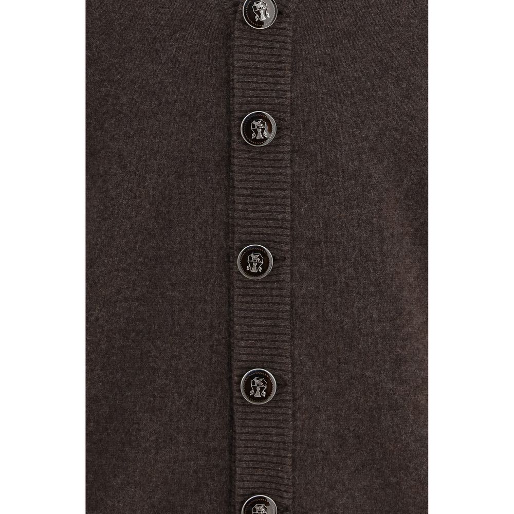 Brunello Cucinelli Brown Cashmere Men's Cardigan