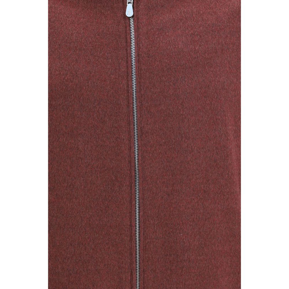 Brunello Cucinelli Bordeaux Wool Oves Aries Full-Length Men's Jacket
