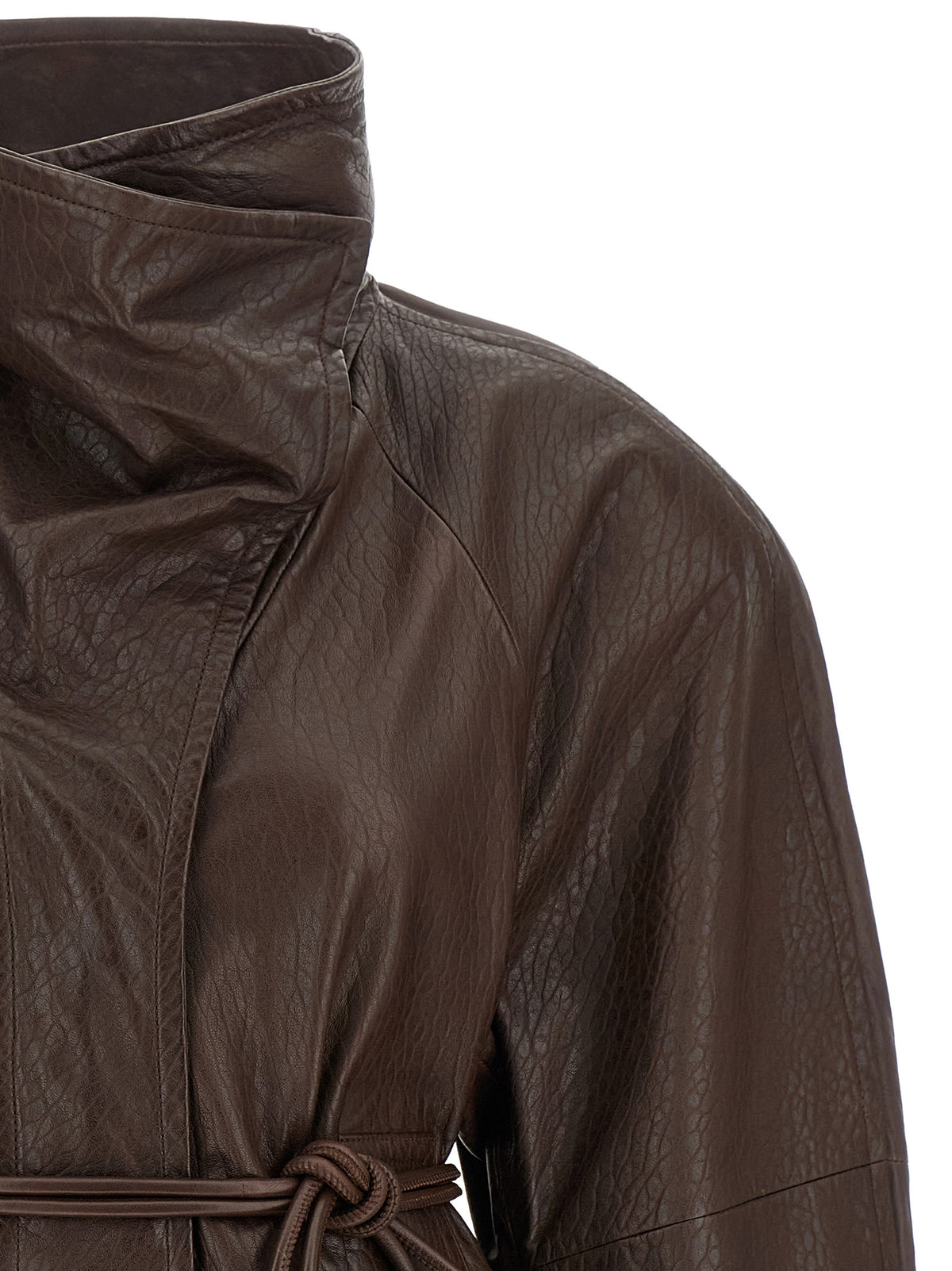 Sportmax Brown Lamb Leather Leather Women's Jacket