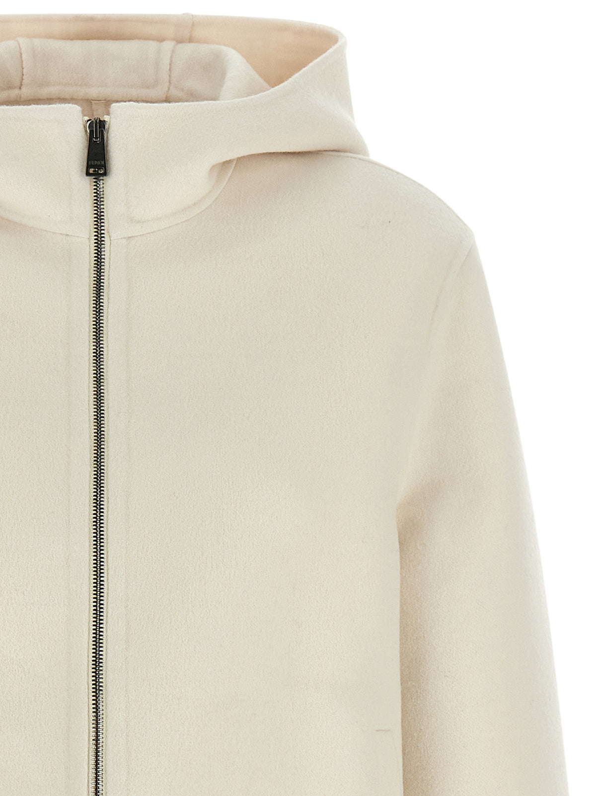 Fendi White Virgin Wool Full-Length Women's Jacket