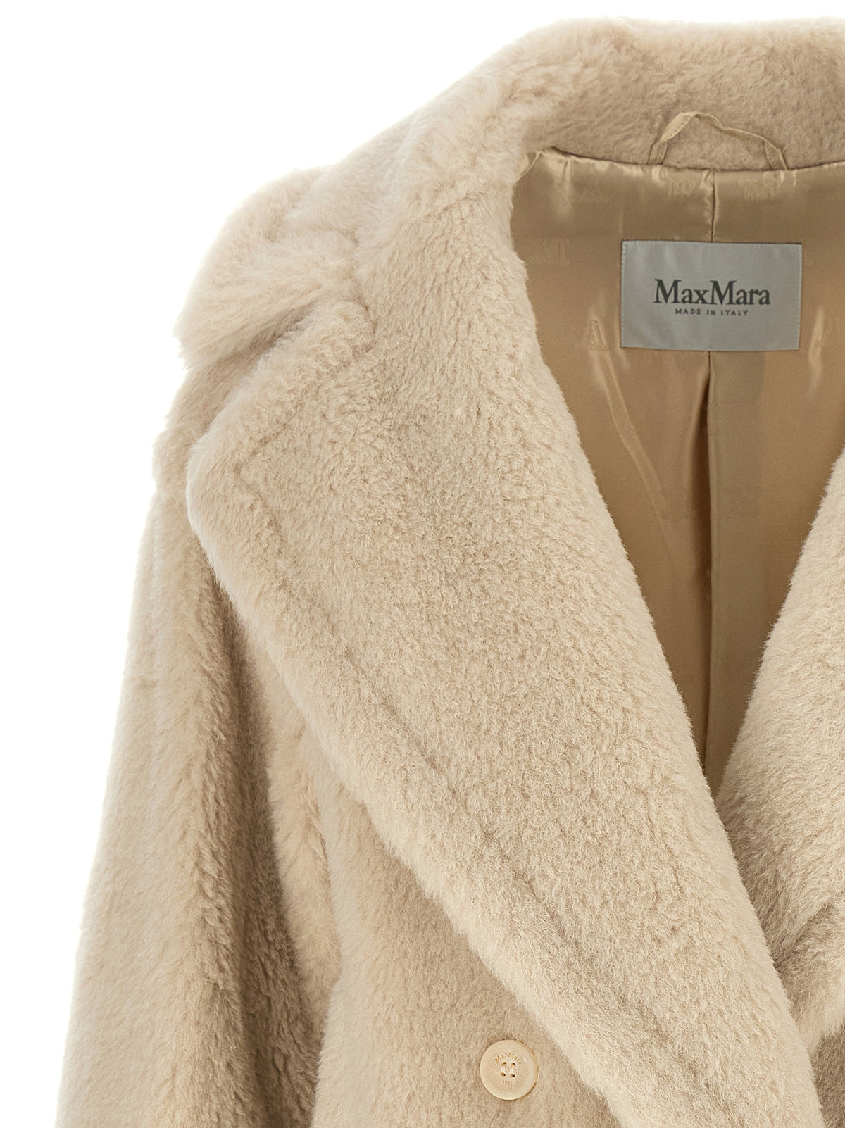 Max Mara White Alpaca Leather Women's Coat