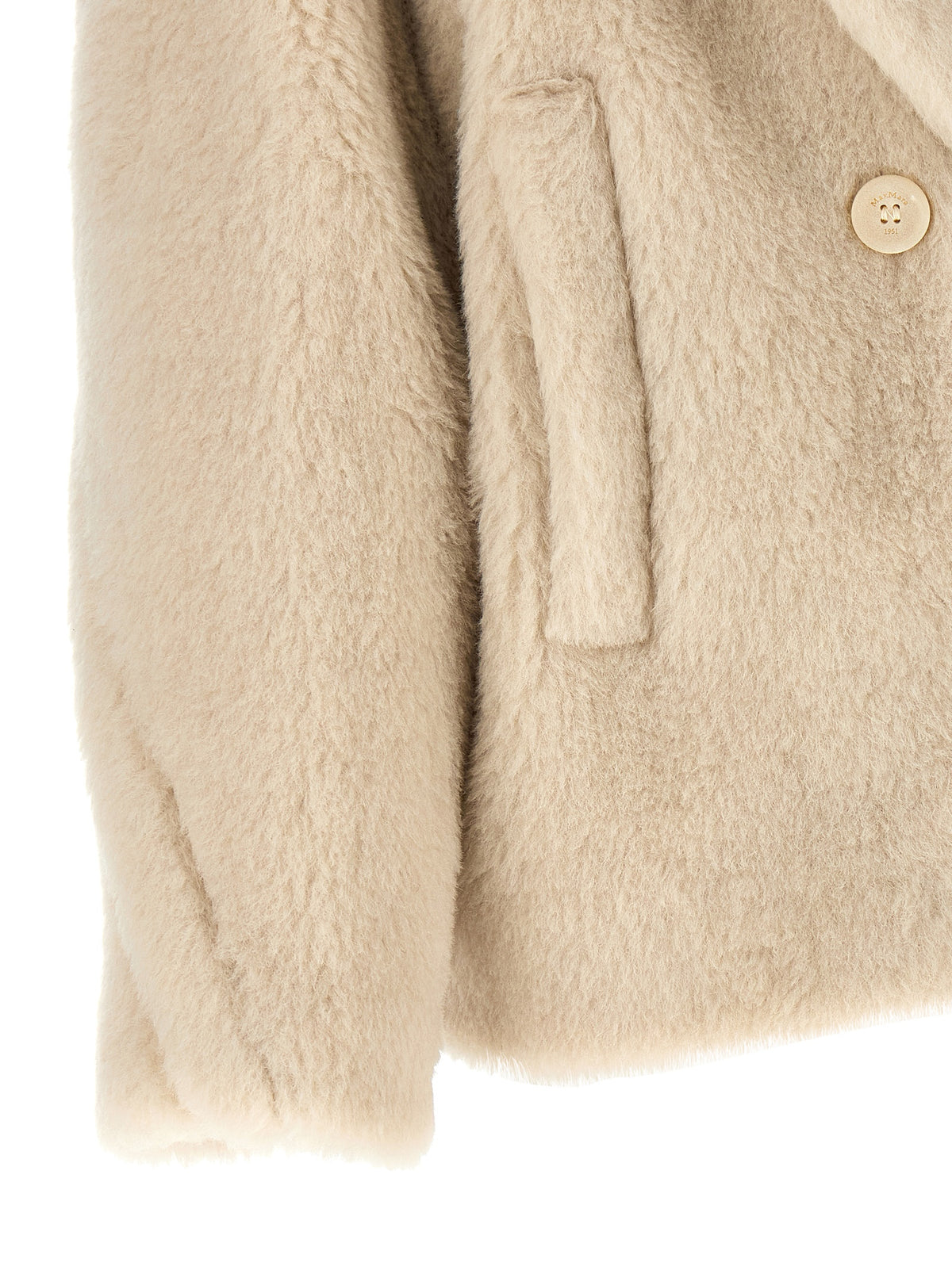 Max Mara White Alpaca Leather Women's Coat