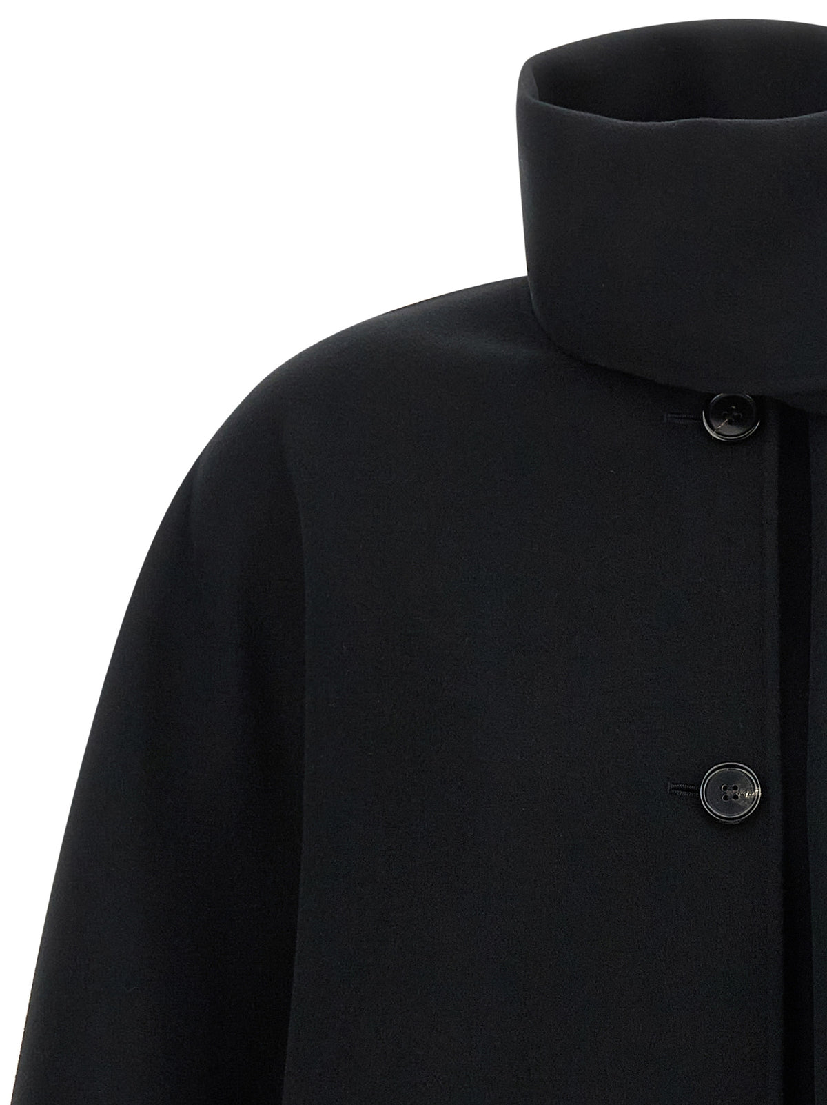 'S Max Mara Black Wool Full-Length Women's Jacket