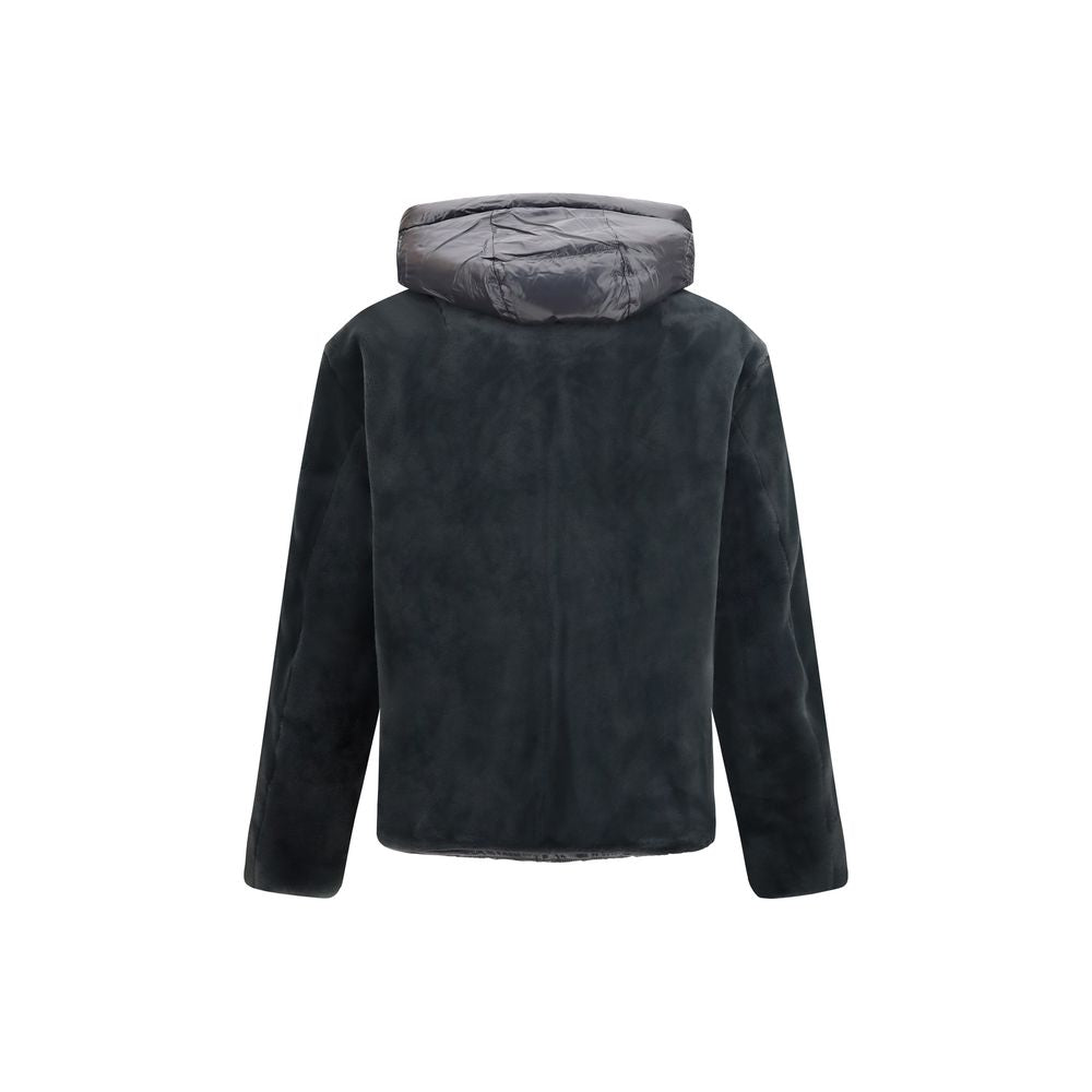 Moose Knuckles Gray Nylon Shell Men's Jacket