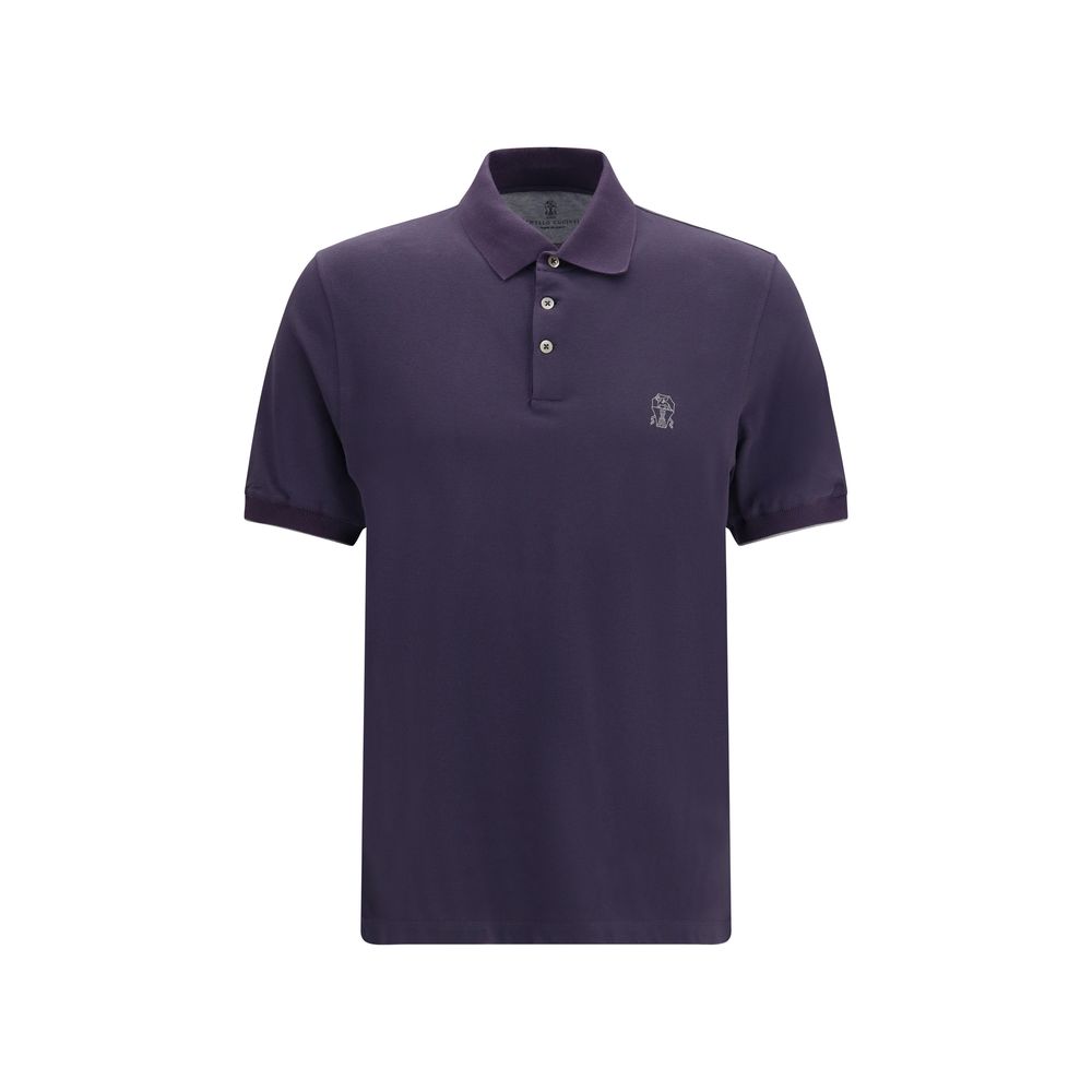 Brunello Cucinelli Purple Cotton Polo Men's Shirt