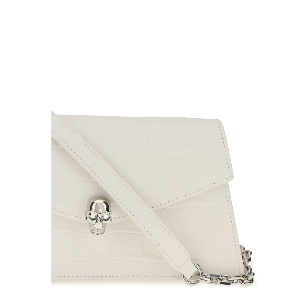 Alexander McQueen White Calf Leather Bos Taurus Clutch Women's Bag