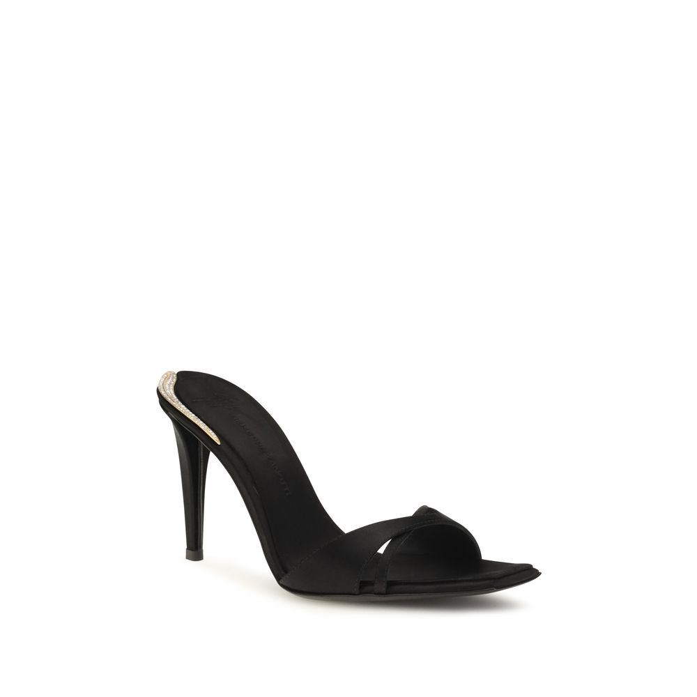 Giuseppe Zanotti Black Viscose Stiletto Heel Women's Sandals