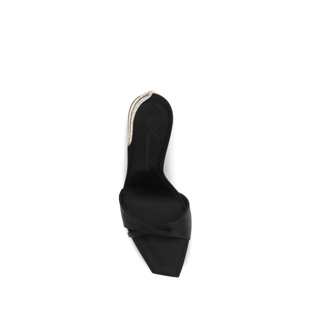 Giuseppe Zanotti Black Viscose Stiletto Heel Women's Sandals