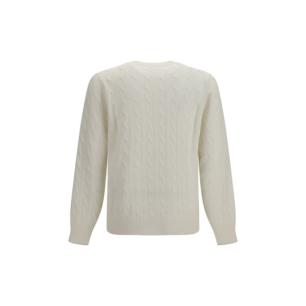 Brunello Cucinelli White Cashmere Men's Sweater