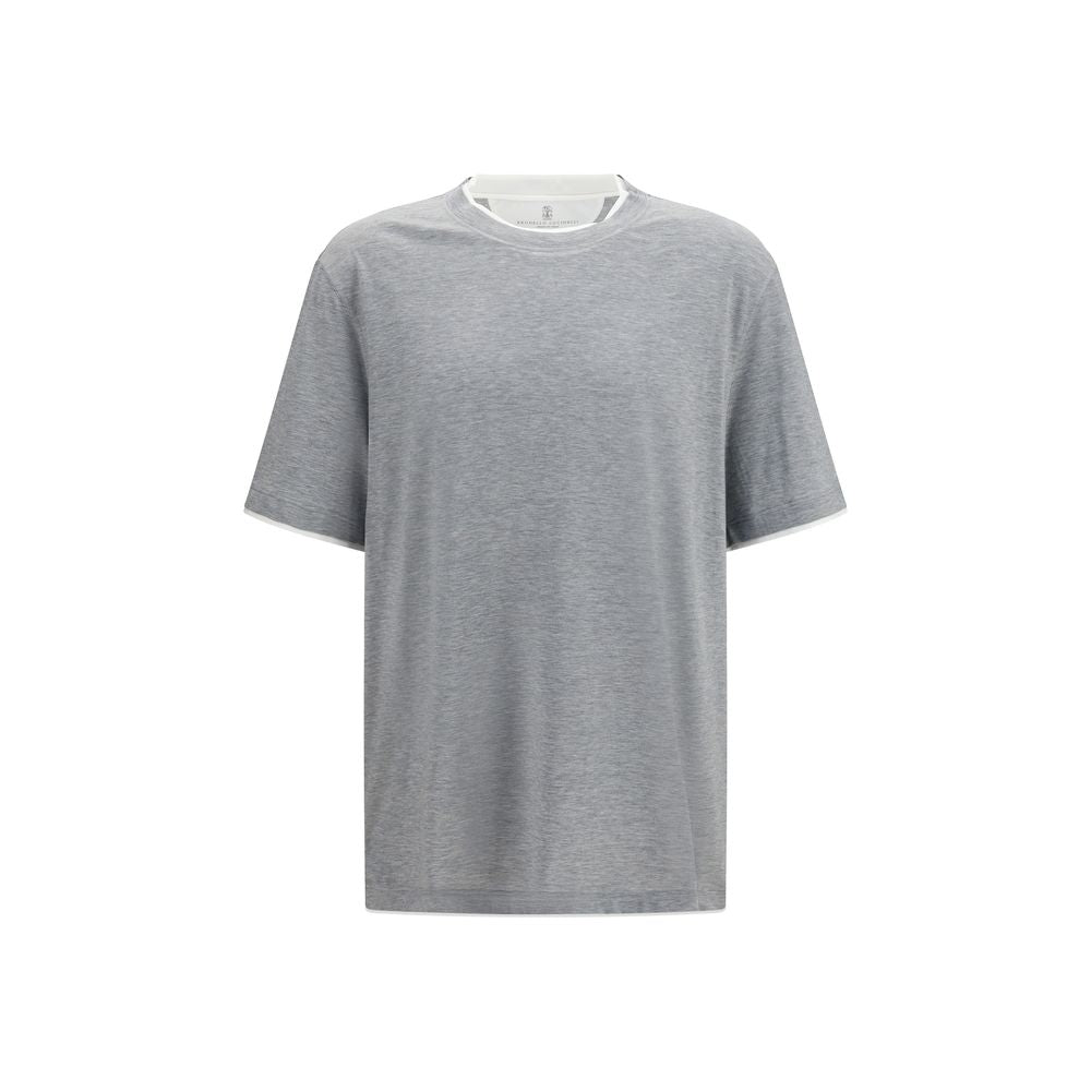 Brunello Cucinelli Gray Cotton Men's T-Shirt