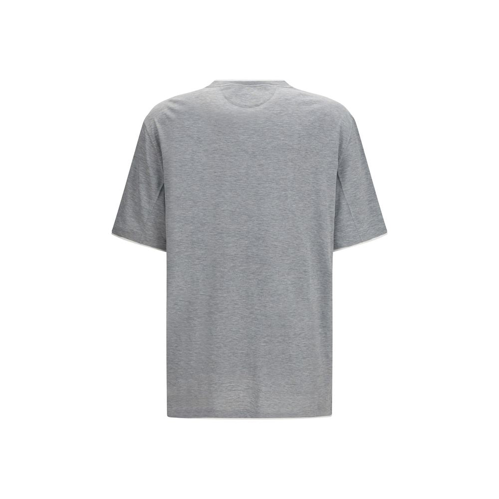 Brunello Cucinelli Gray Cotton Men's T-Shirt