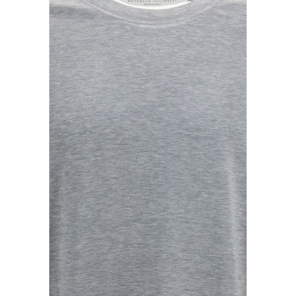Brunello Cucinelli Gray Cotton Men's T-Shirt