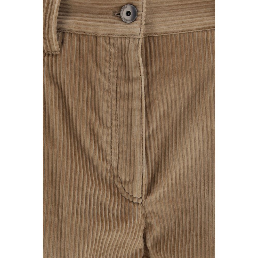 Brunello Cucinelli Brown Cotton Casual Women's Pants