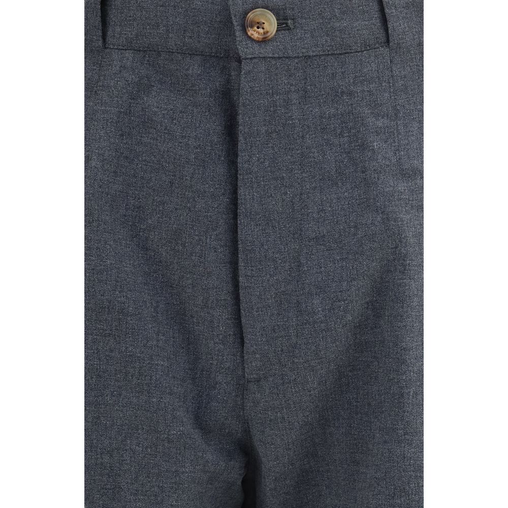 Brunello Cucinelli Gray Wool Oves Aries Dress Men's Pants