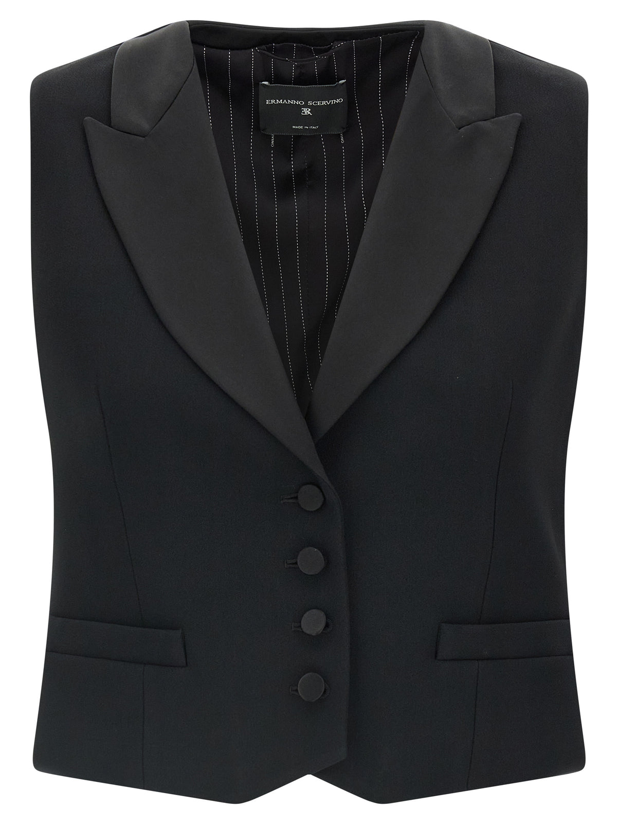 Ermanno Scervino Black Viscose Sleeveless Women's Jacket