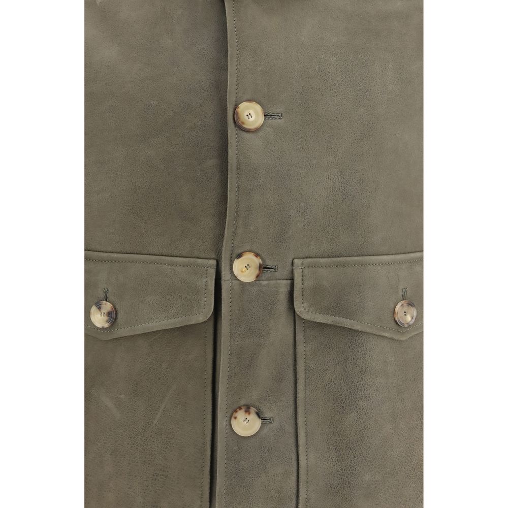 Brunello Cucinelli Bicolor Cashmere Men's Bomber