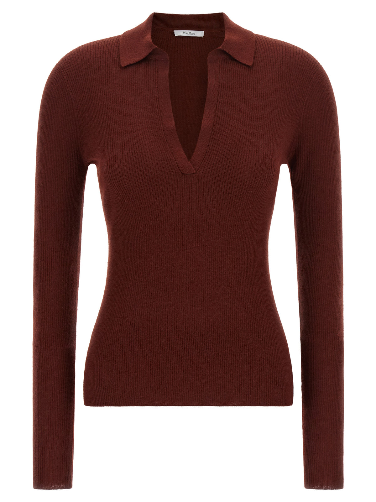 Max Mara Bordeaux Cashmere Polo Women's Shirt
