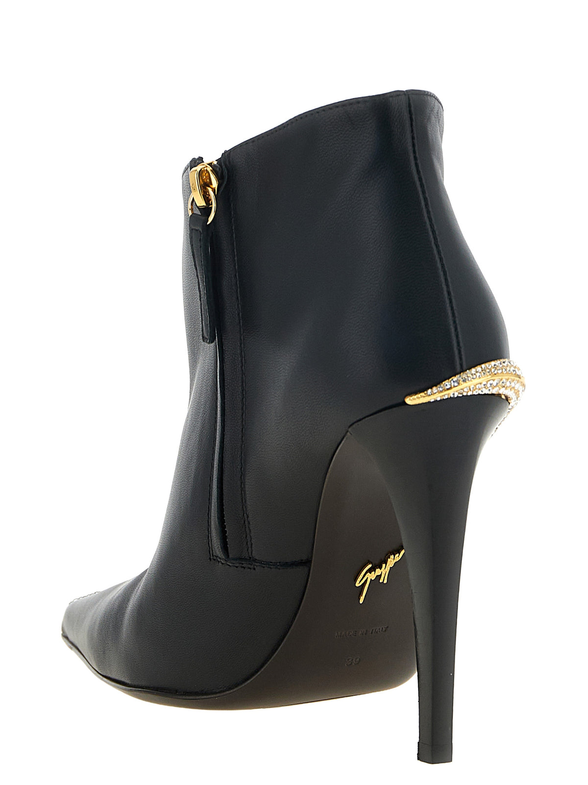 Giuseppe Zanotti Black Lamb Leather Ankle Women's Boots