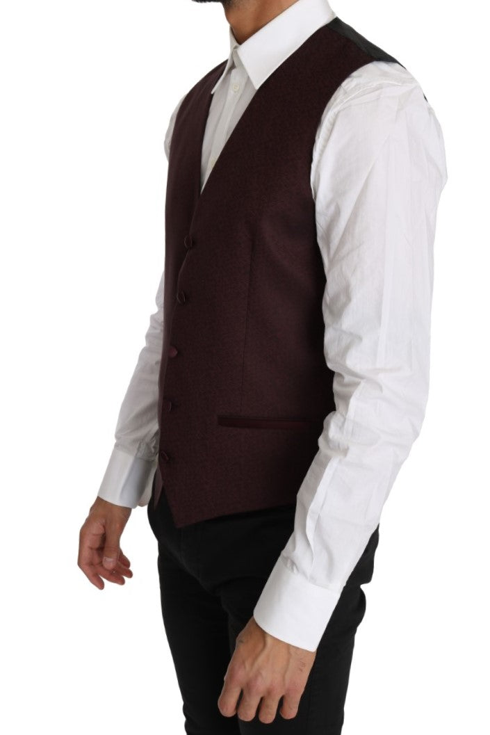 Dolce & Gabbana Purple Wool Men's Waistcoat