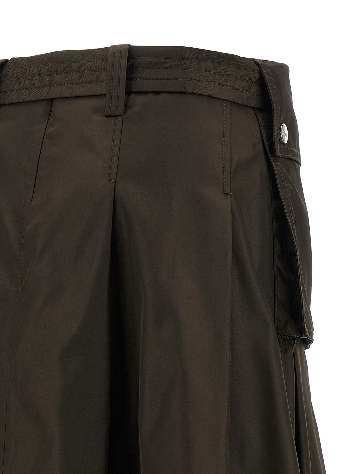 Ganni Brown Polyamide Midi Women's Skirt