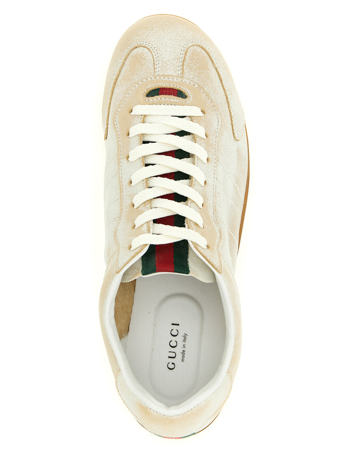 Gucci Beige Calfskin Low Top Women's Sneakers