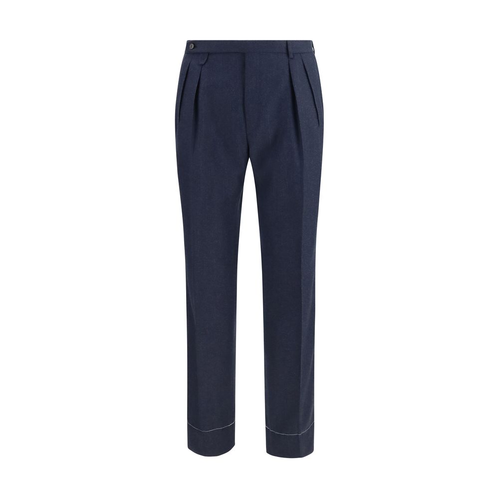 Brioni Blue Wool Oves Aries Casual Men's Pants