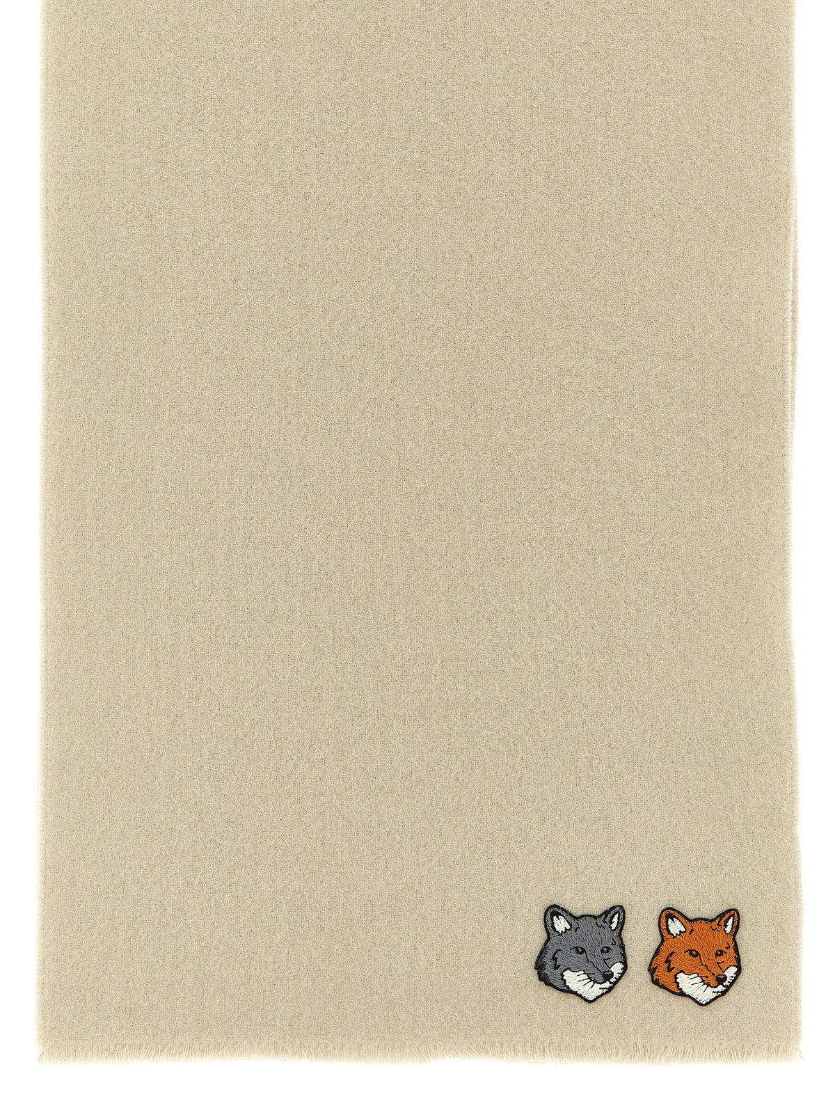 Maison Kitsuné White Virgin Wool Women's Scarf