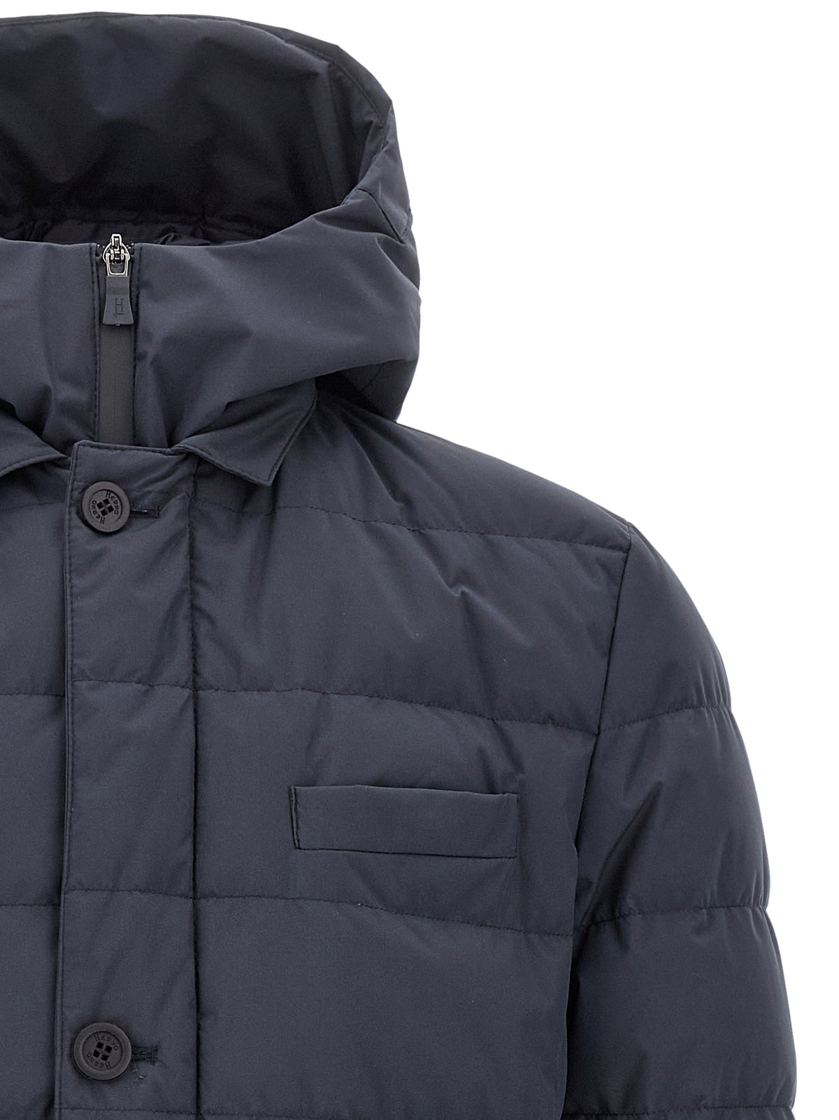 Herno Blue Polyester Full-Length Men's Jacket
