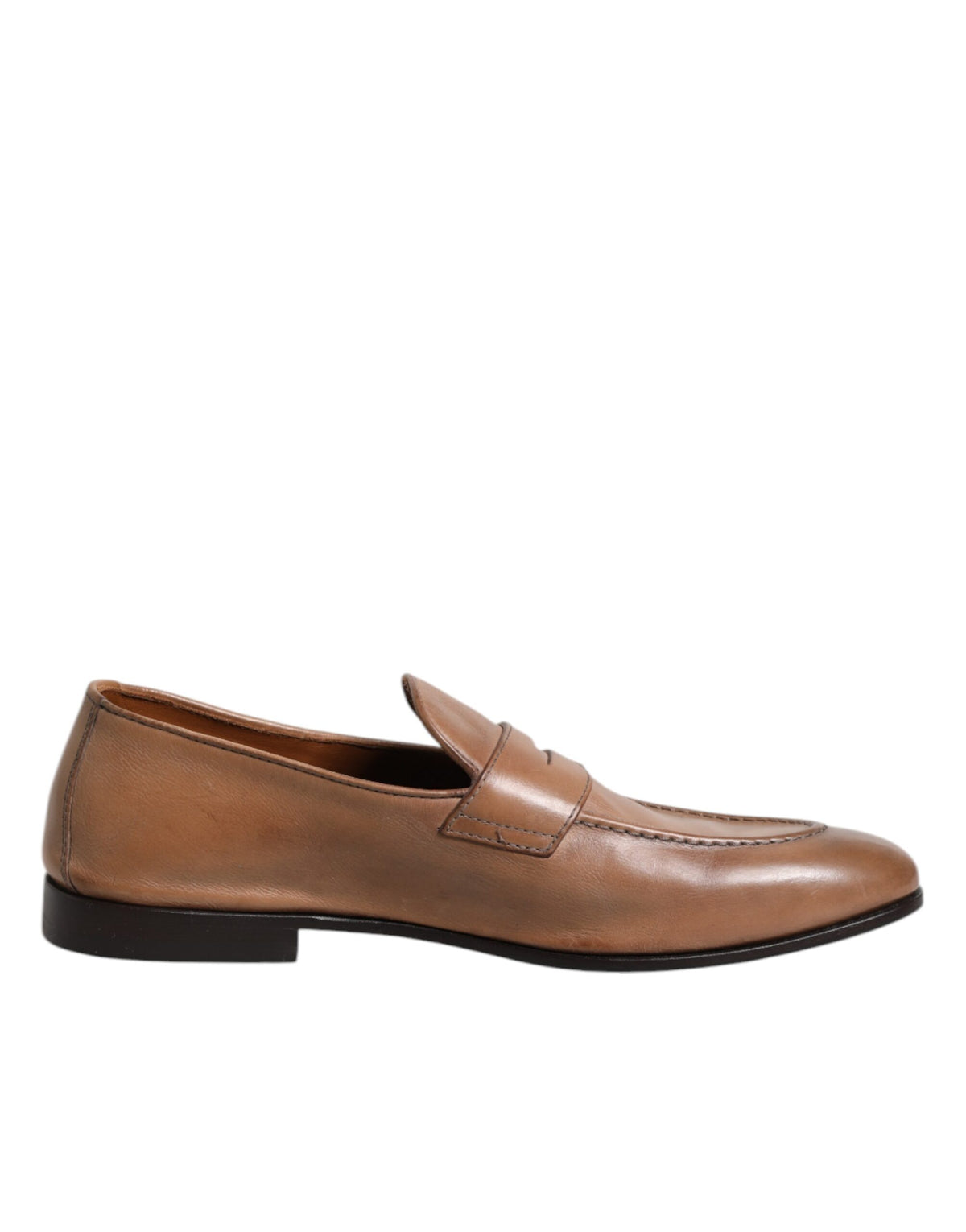 Brunello Cucinelli Brown Leather Slip-On Men's Loafers