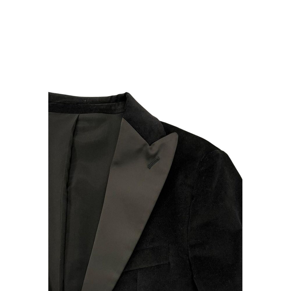 Roberto Pepe Luxury Black Cotton Men Men's Jacket