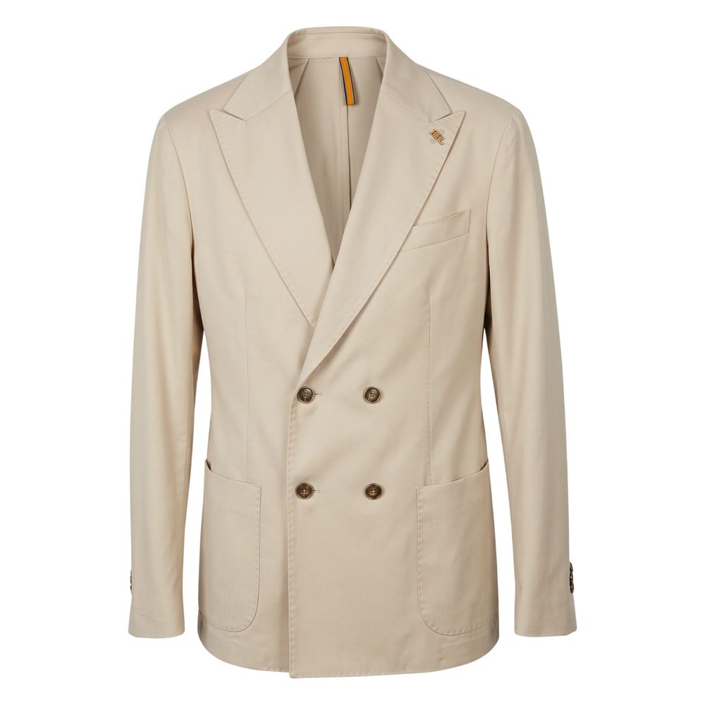 Roberto Pepe Luxury Beige Viscose Men Men's Jacket