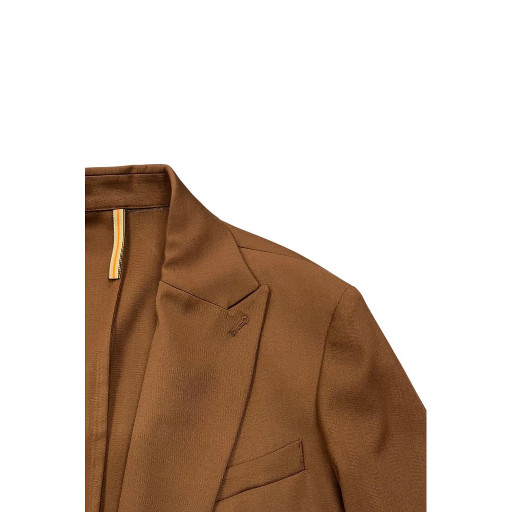 Roberto Pepe Luxury Brown Viscose Men Men's Jacket
