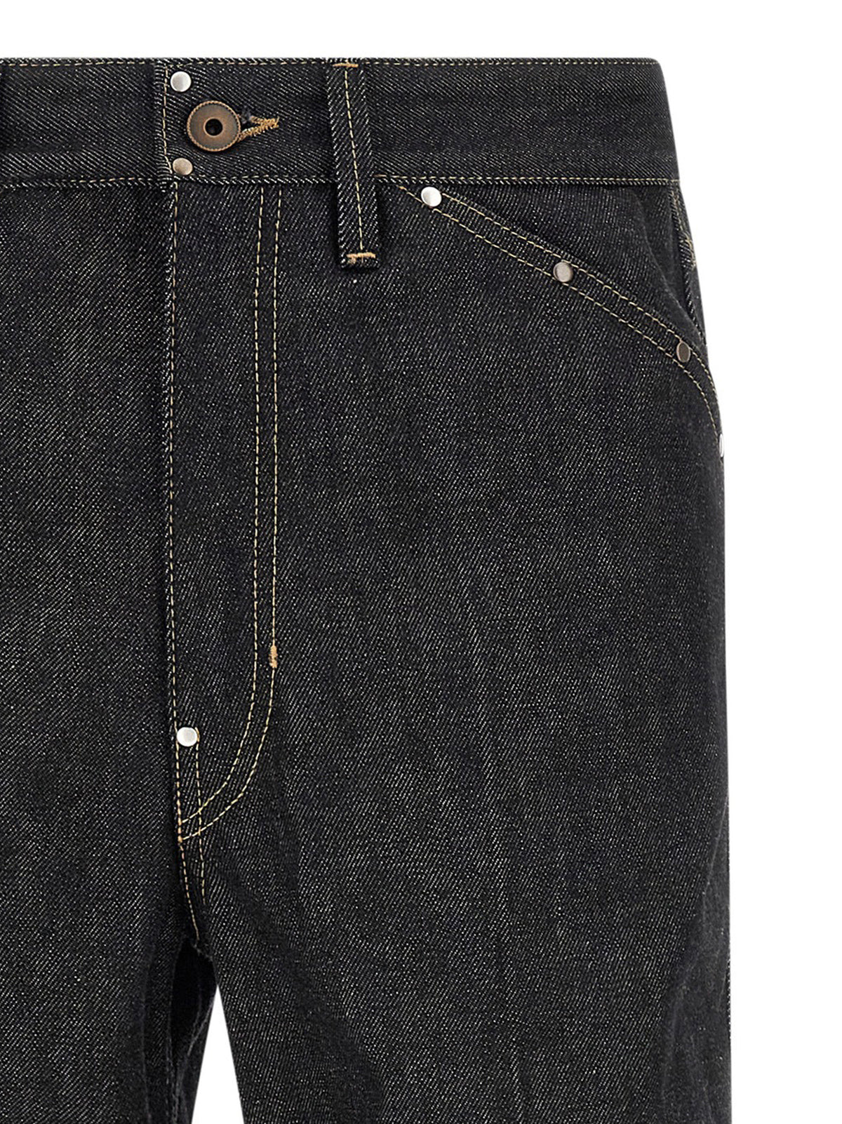 Lemaire Black Cotton Jeans Men's Denim