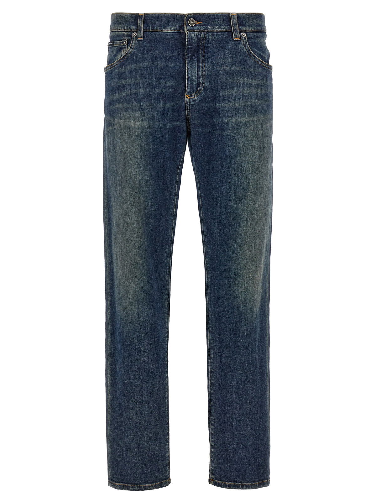 Dolce & Gabbana Blue Cotton Straight-Leg Men's Jeans