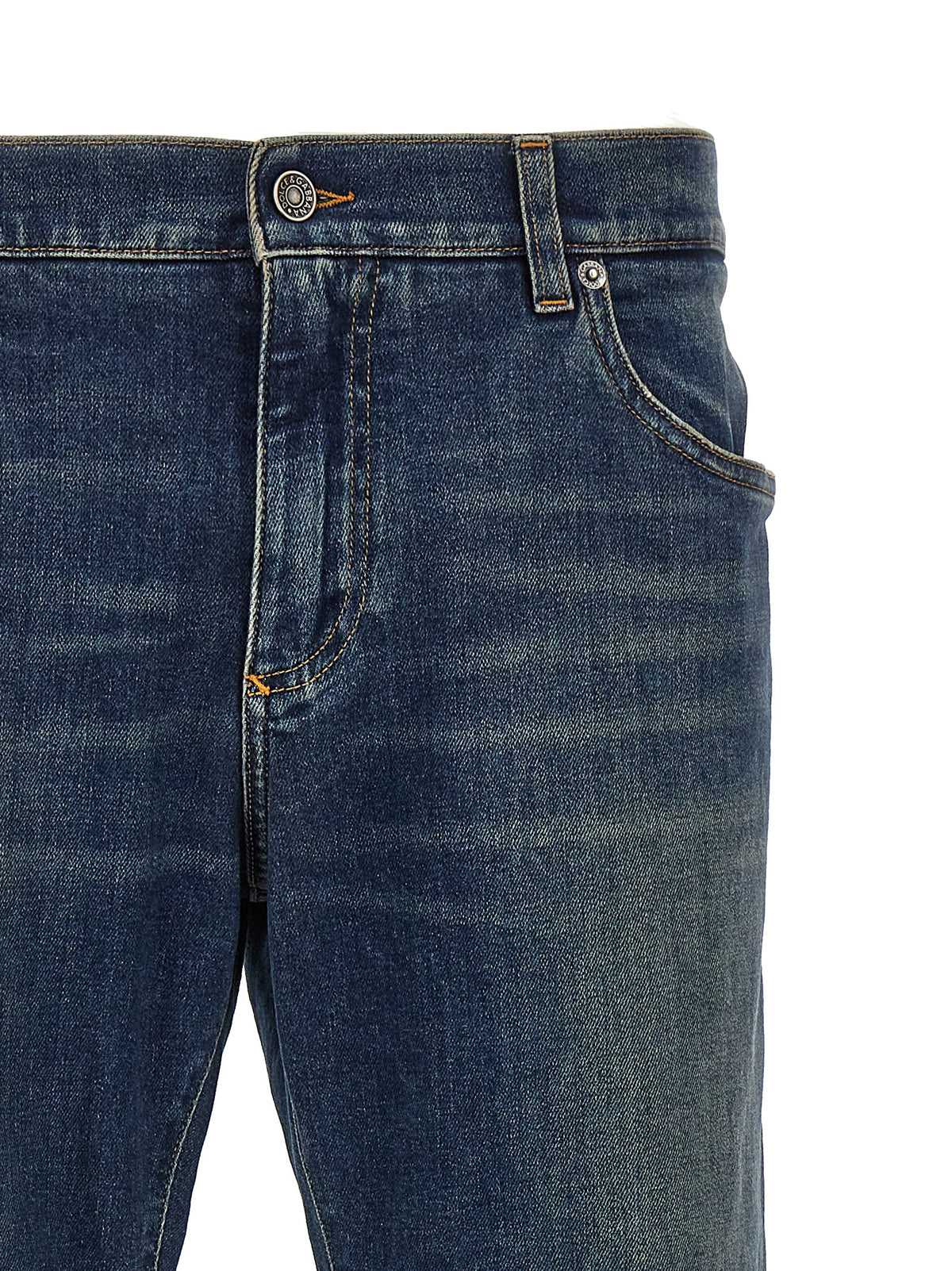 Dolce & Gabbana Blue Cotton Straight-Leg Men's Jeans