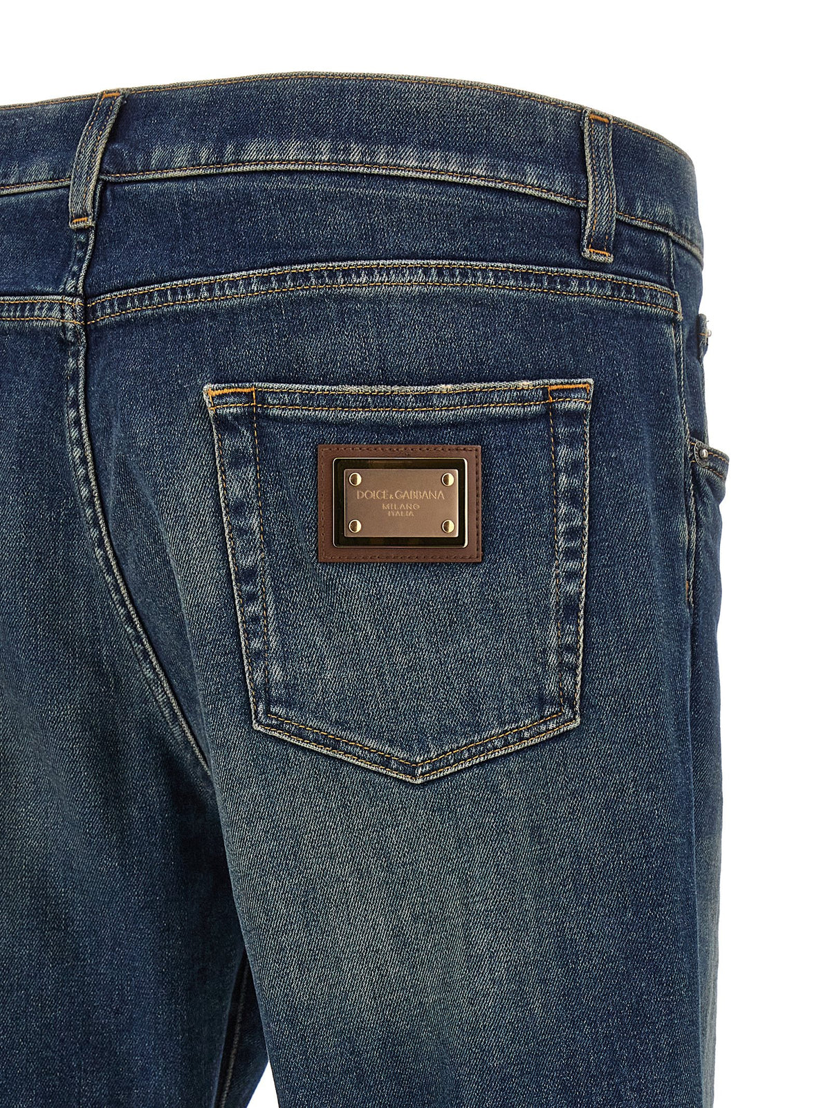 Dolce & Gabbana Blue Cotton Straight-Leg Men's Jeans