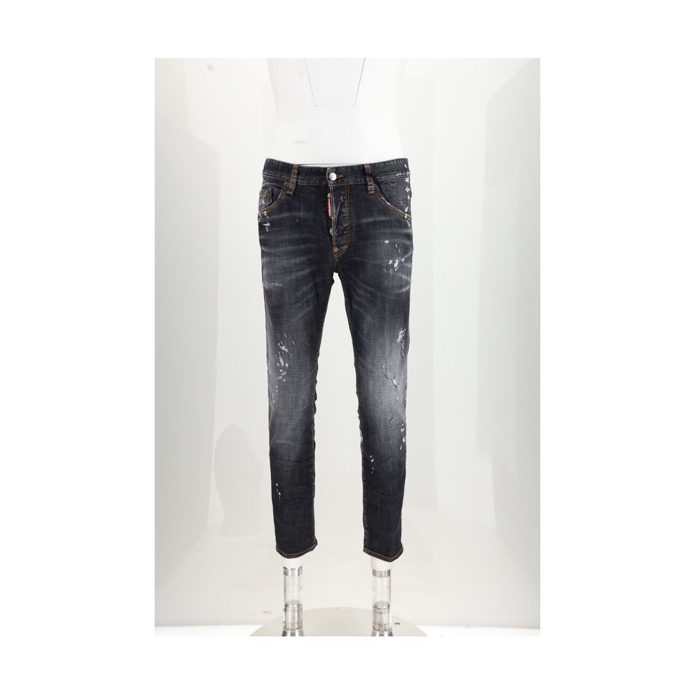 Dsquared² Black Cotton Jeans Men's Denim