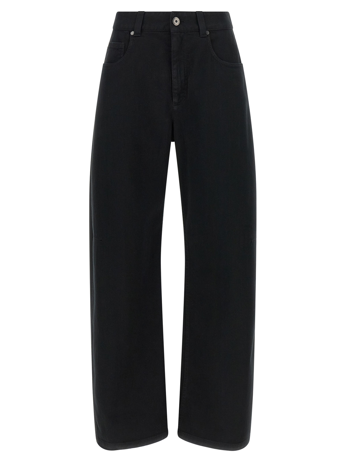 Brunello Cucinelli Black Cotton High-Waisted Women's Jean