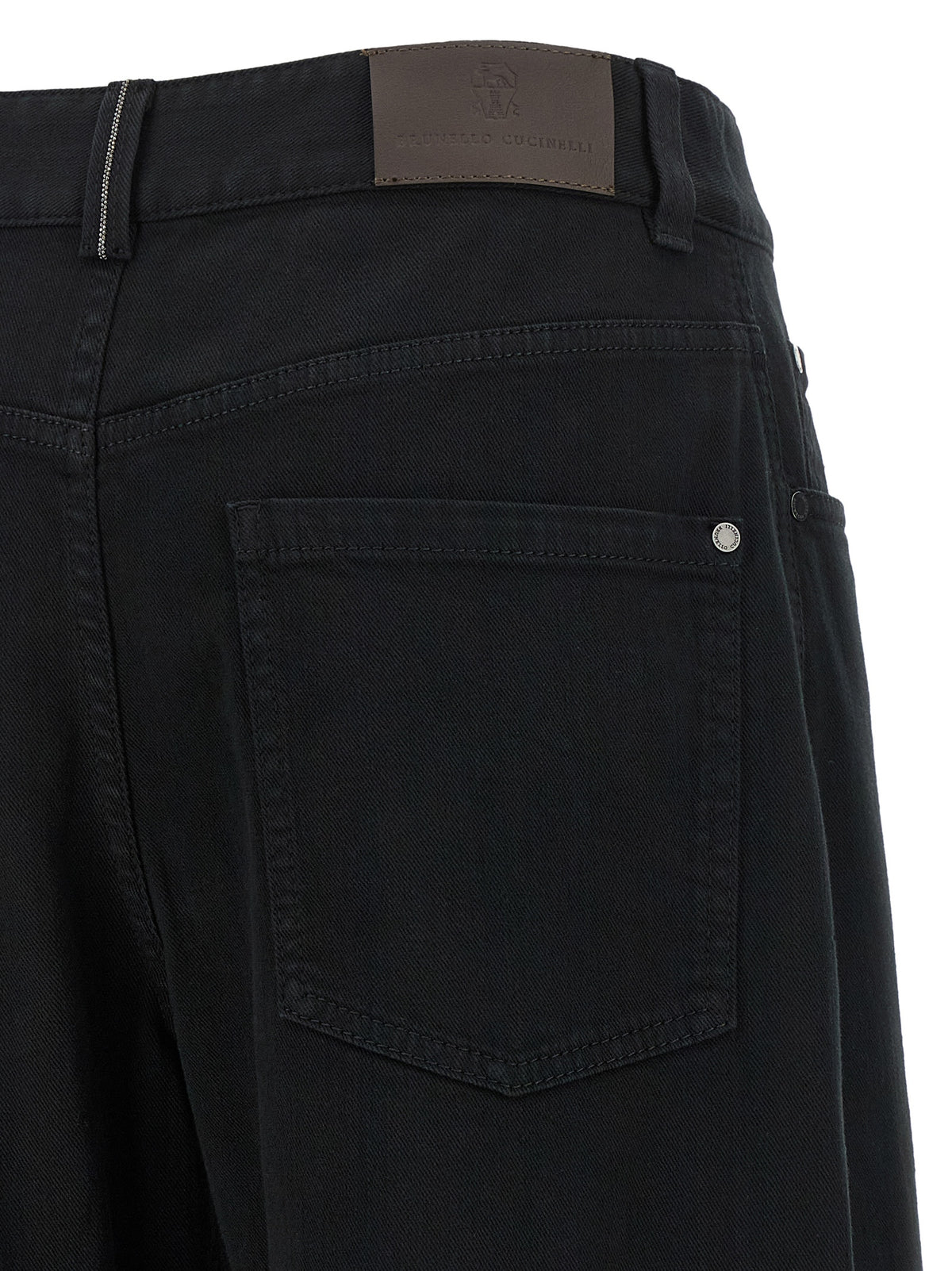 Brunello Cucinelli Black Cotton High-Waisted Women's Jean