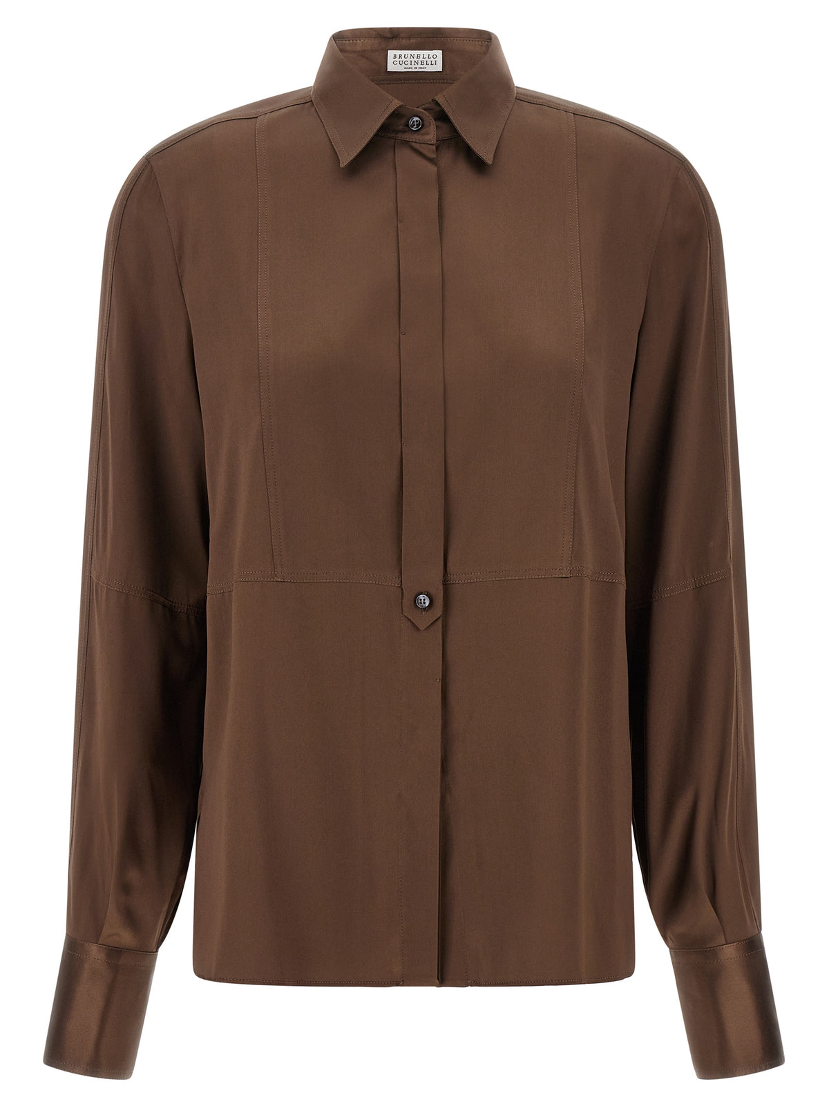 Brunello Cucinelli Brown Silk Women's Blouse