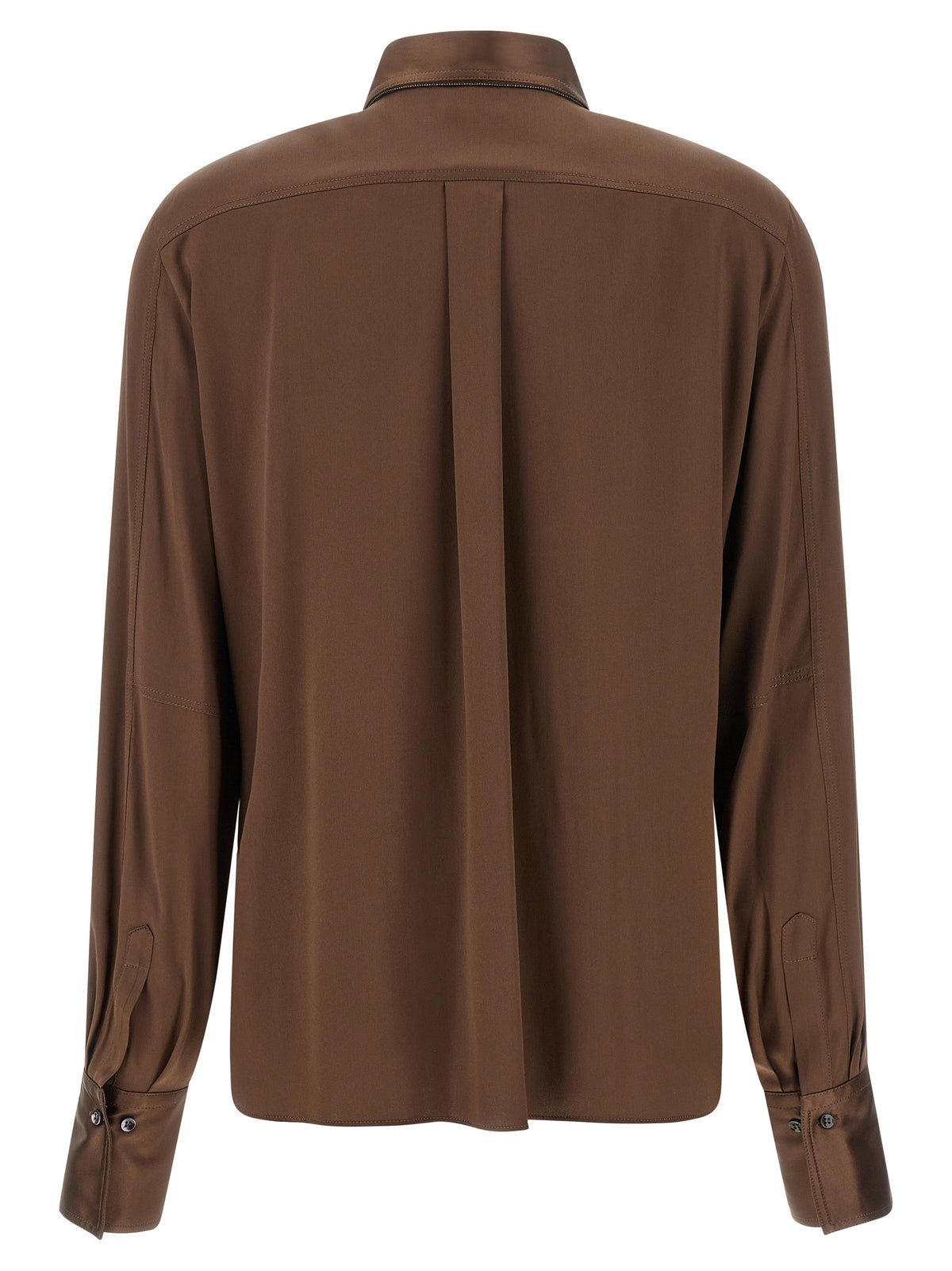Brunello Cucinelli Brown Silk Women's Blouse