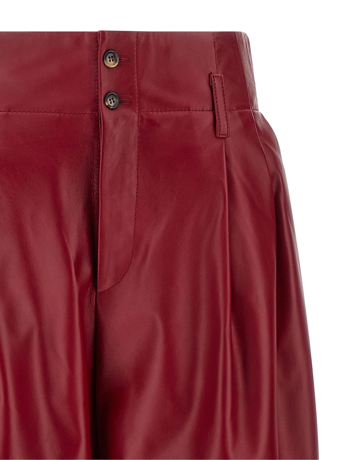 Alberta Ferretti Red Leather Women's Pants