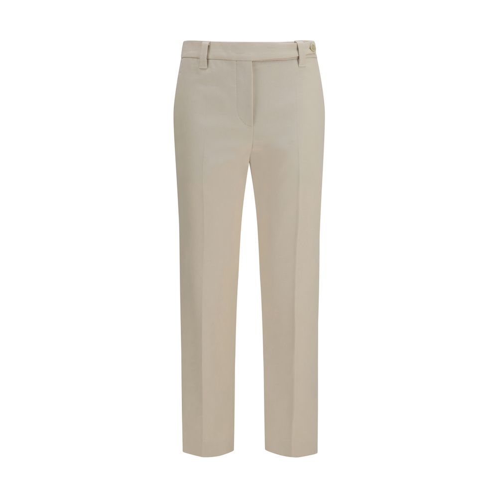 Brunello Cucinelli Beige Cotton Dress Women's Pants