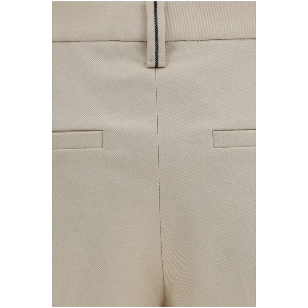 Brunello Cucinelli Beige Cotton Dress Women's Pants