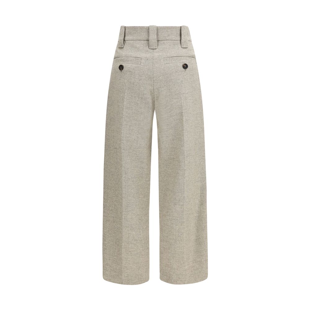 Brunello Cucinelli Beige Wool Oves Aries Dress Women's Pants