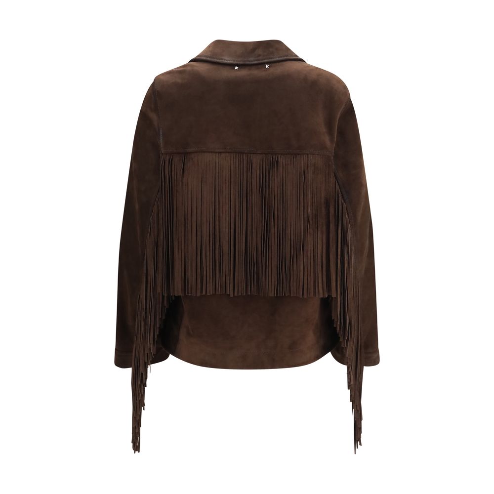 Golden Goose Brown Suede Leather Leather Women's Jacket