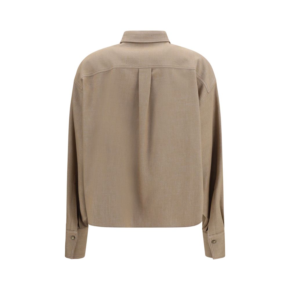 Brunello Cucinelli Beige Denim Women's Shirt
