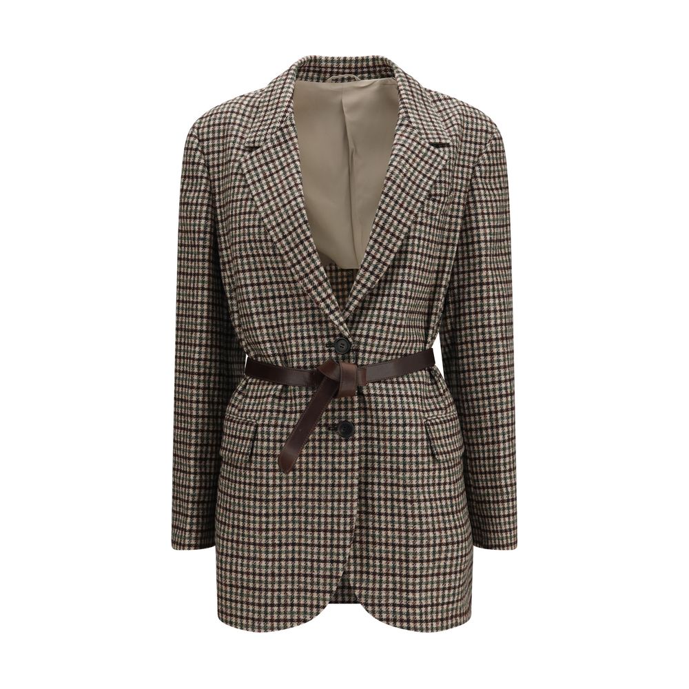 Brunello Cucinelli Beige Wool Oves Aries Women's Blazer