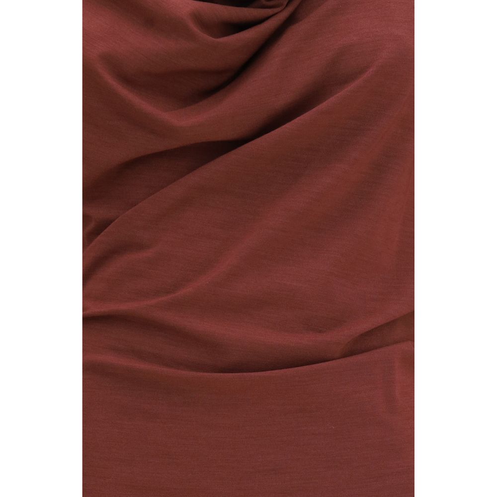 Brunello Cucinelli Bordeaux Wool Oves Aries Casual Women's Dress