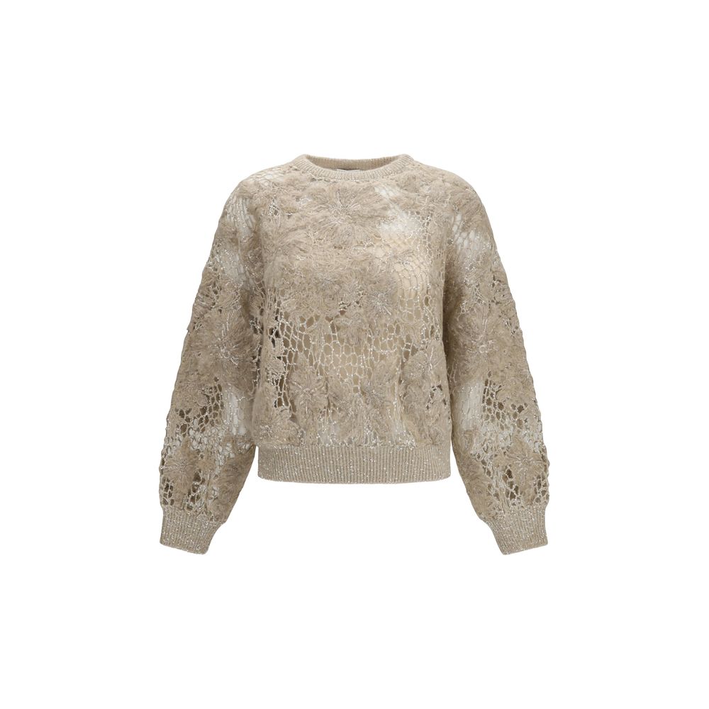 Brunello Cucinelli Beige Mohair Women's Sweatshirt